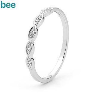 Bee Jewelry 9 ct white gold finger ring shiny, model W25358